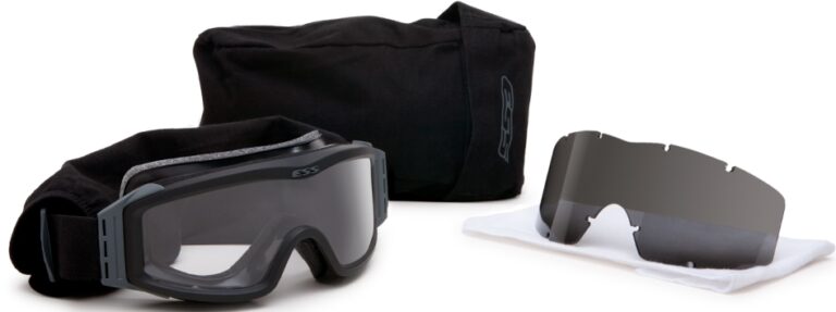 ESS Asian Fit Profile NVG Black With Clear and Smoke Grey Lenses Angled Side Left ESS 740 0123