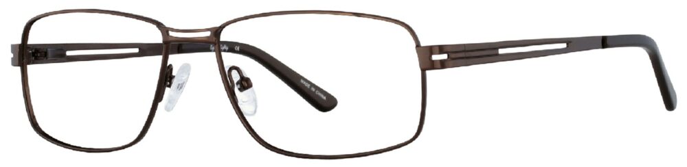 Eight to Eighty Adam Eyeglasses, Brown frame. Angled left