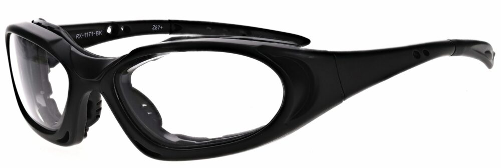 Prescription Wraparound Safety Glasses Model RX-1171-BK in Black