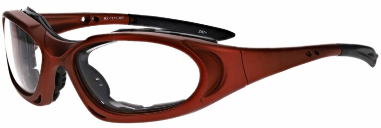 Prescription Wraparound Safety Glasses Model RX-1171-MR in Red