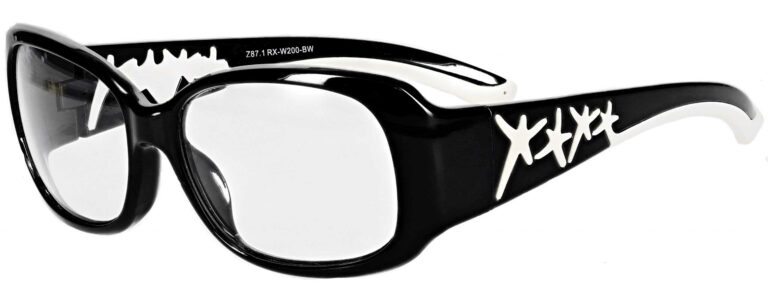 Model RX-W200 Prescription Safety Glasses in Black/White RX-W200-BW