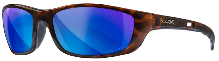 Wiley X-P-17 Gloss Demi Frame with Captive Polarized Blue Lenses, Angled Side Left