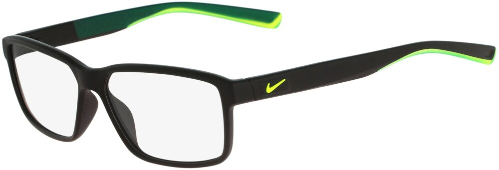 Nike 7092 001 Matte Black Volt Frame Matte Black Volt Lens Angled Side Left