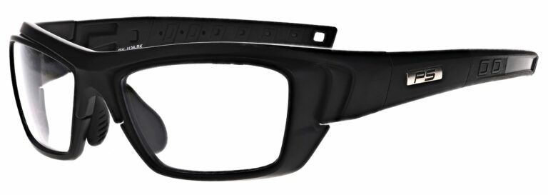 Prescription Wraparound Safety Glasses in Model RX-J136-BK in Black