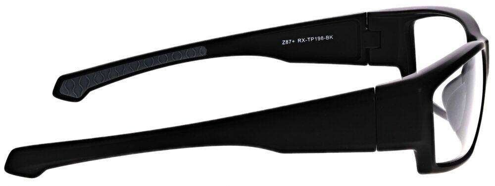 Prescription Wraparound Safety Glasses Model RX-TP198-BK in Black