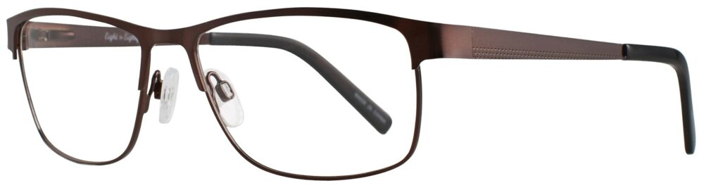 Eight to Eighty Ken Eyeglasses, Brown frame. Angled left