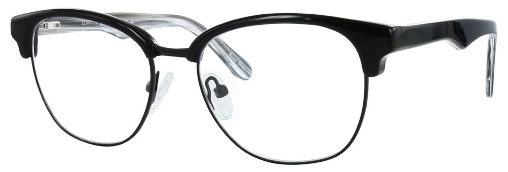 Geek Quantum Eyeglasses, Black frame. Angled left