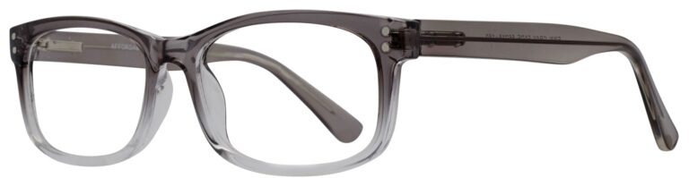 Affordable Designs Finn Eyeglasses, Gray Fade frame. Angled left