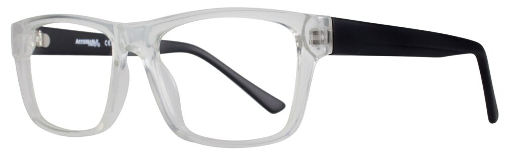 Affordable Designs Jack Eyeglasses, Crystal Black frame. Angled left