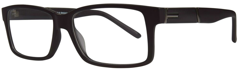 Affordable Designs Liam Eyeglasses, Black Matte frame. Angled left