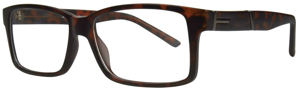 Affordable Designs Liam Eyeglasses, Tortoise Matte frame. Angled left