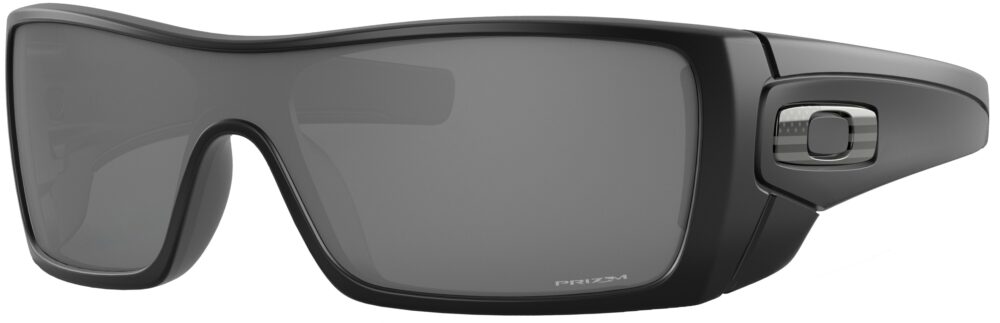 Oakley Standard Issue Batwolf USA Flag Collection in a Matte Black Frame with Tonal USA Emblem with Prizm Black Lens, Angled to the Left Side