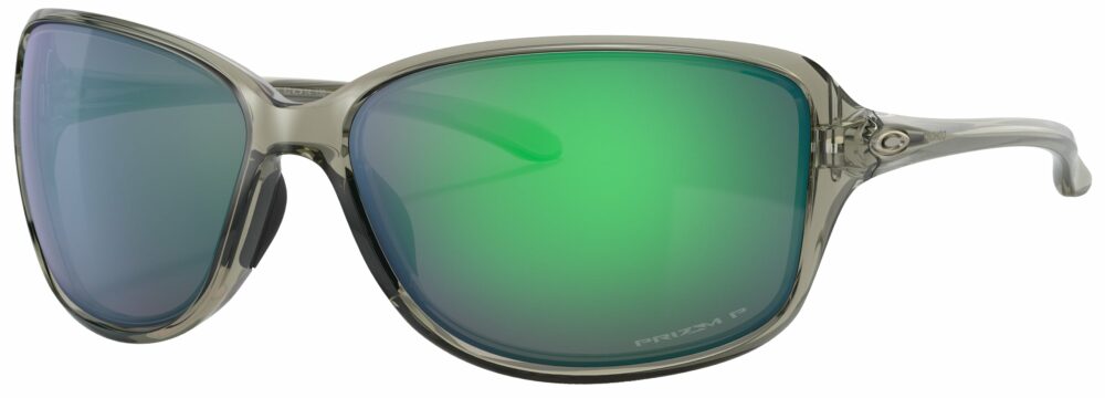 Oakley Cohort Glasses in a Gray Ink Frame with Prizm Jade Polarized lens. Angled left