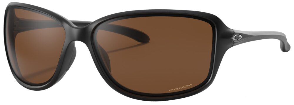 Oakley Cohort Sunlasses in a Matte Black Frame with Prizm Tungsten Polarized lens. Angled Left