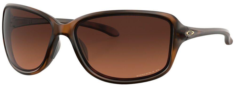 Oakley Cohort Glasses in a Matte Brown Tortoise Frame with Prizm Brown Gradient lens. Angled Left