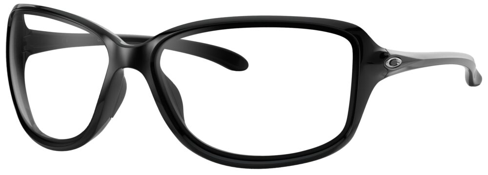 Oakley Cohort Glasses in a Polished Black Frame. Angled Left