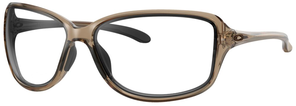 Oakley Cohort Glasses in a Sepia Frame. Angled Left