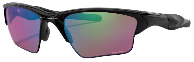 Oakley Half Jacket 2.0 XL Sunglasses in a Polished Black with Prizm Golf Lens. Angled left