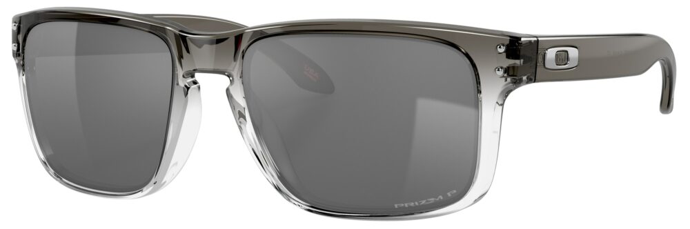 Oakley Holbrook Sunglasses in a Dark Ink Fade with Prizm Black Polarized Lenses. Angled Left