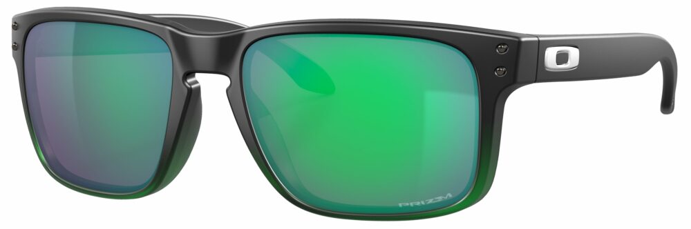 Oakley Holbrook Sunglasses in a Jade Fade with Prizm Jade Lenses. Angled Left