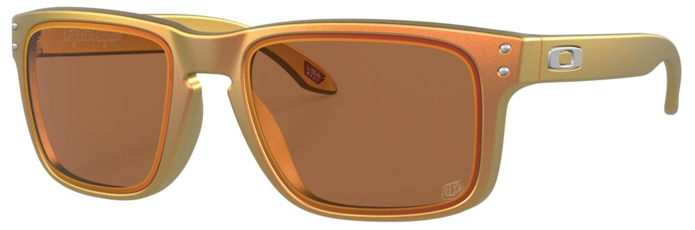 Oakley Holbrook Sunglasses in a Red Gold Shift with Prizm Ruby Lenses. Angled Left