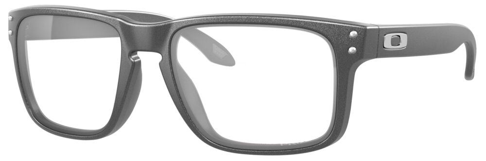 Oakley Holbrook Glasses in a Steel frame. Angled left