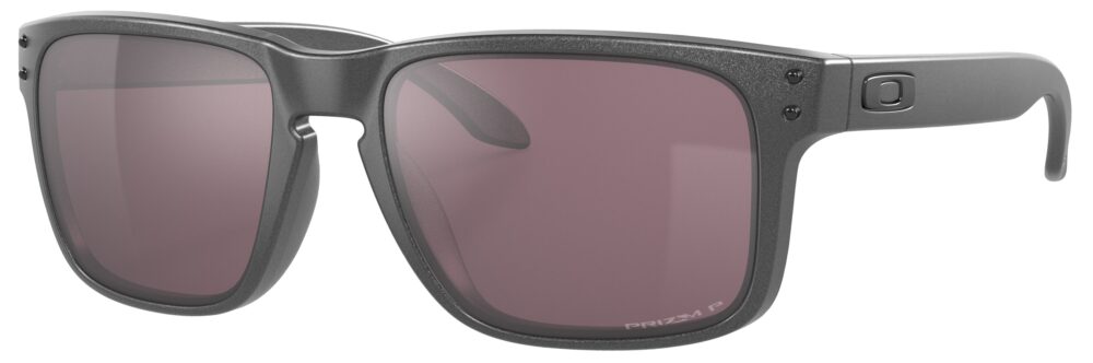 Oakley Holbrook Sunglasses in a Steel with Prizm Daily Polarized Lenses. Angled Left
