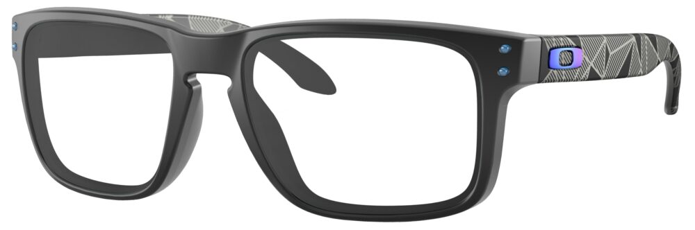 Oakley Holbrook Glasses in a Matte Black Prizmatic frame. Angled left