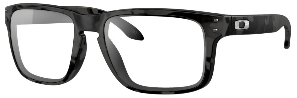 Oakley Holbrook Glasses in a Matte Black Tortoise frame. Angled left