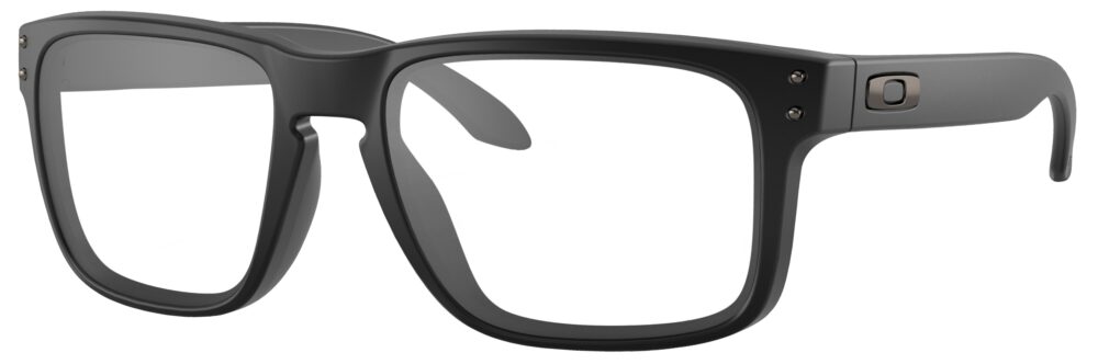Oakley Holbrook Glasses in a Matte Black frame. Angled left