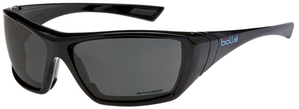 Bolle Hustler Safety Glasses with Black frame and Polarized Gray Lens BO-HUSTLER-40150