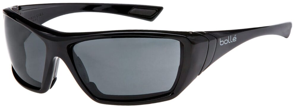 Bolle Hustler Safety Glasses with Black frame and Smoke Gray Lens BO-HUSTLER-40149