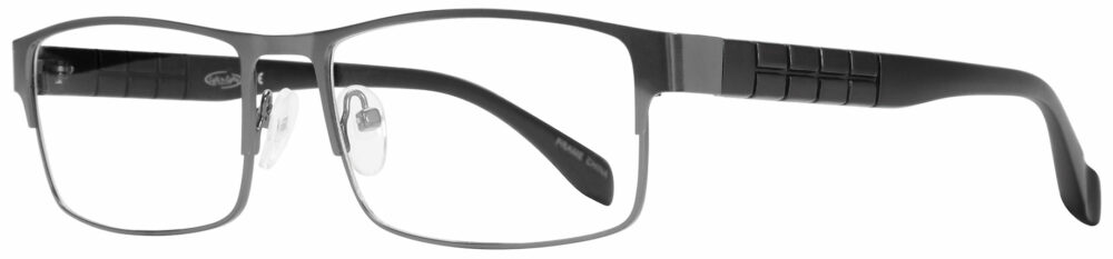 Eight to Eighty Lee Eyeglasses, Gunmetal frame. Angled left