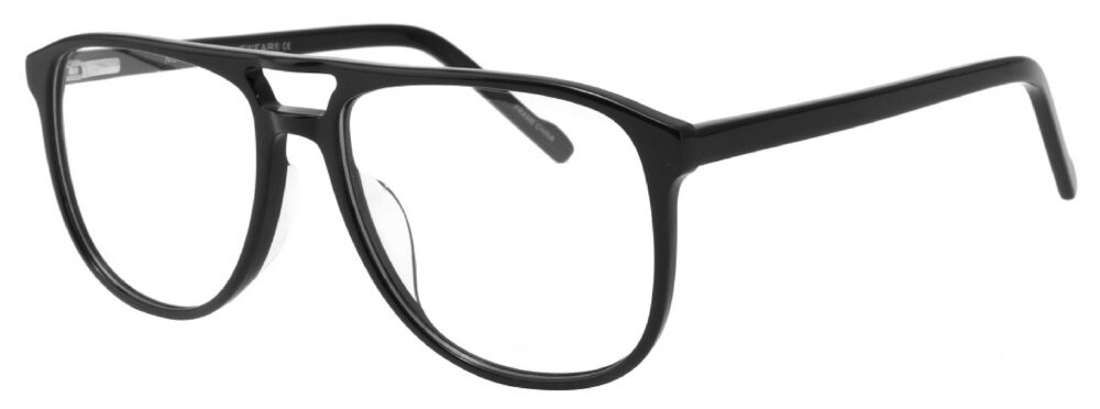Geek North Eyeglasses, Black frame. Angled left