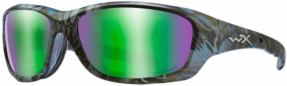 Wiley X Gravity Kryptek Neptune Captivate Polarized Green Mirror Side Left. CCGRA12