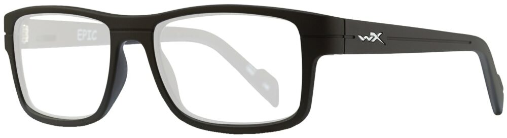 Wiley X Worksight Epic in Matte Black Frame with Clear Lenses, Angled to the Side Left
