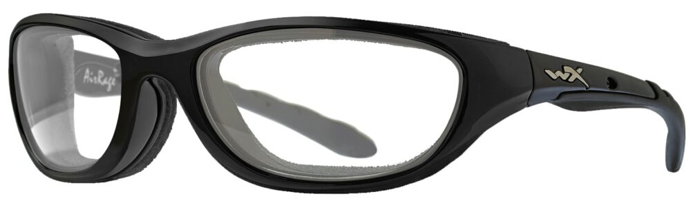 Wiley X AirRage Gloss Black Prescription Angled to the Side Left