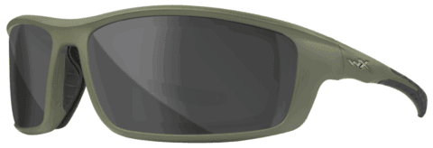 Wiley X Grid, angle left, Matte Utility Green Frame with Captive Polarized Gray Lens