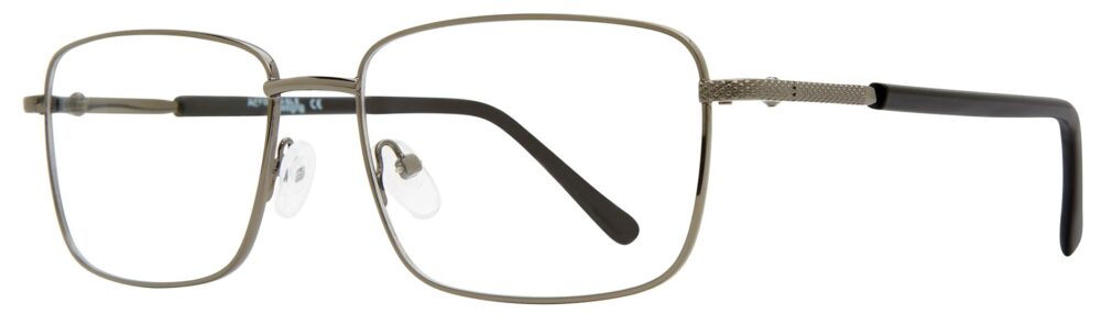 Affordable Designs Johnny Eyeglasses, Gunmetal frame. Angled left