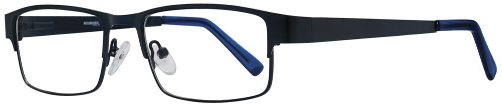 Affordable Designs Wrangler Eyeglasses, Navy frame. Angled left