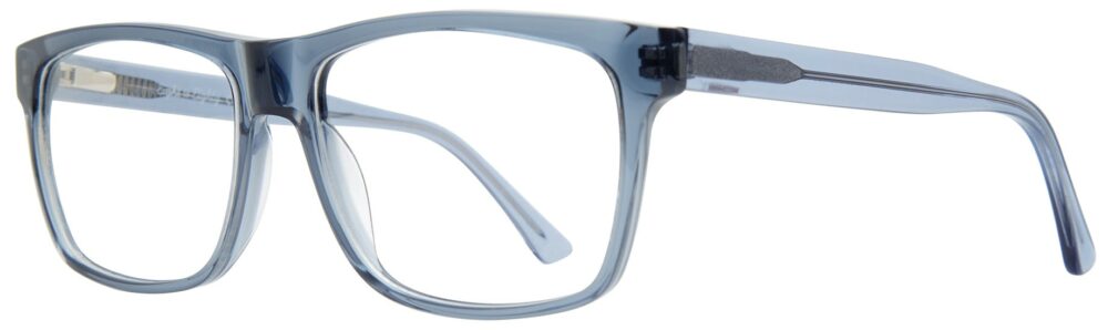 Eight to Eighty Maverick Eyeglasses, Denim frame. Angled left
