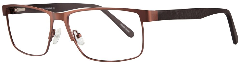 MAXX Arnold Eyeglasses, Brown frame. Angled left