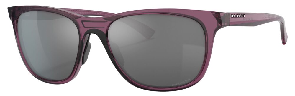 Oakley Leadline Sunglasses, Trans Indigo Frame, Prizm Black Lens. Angled left