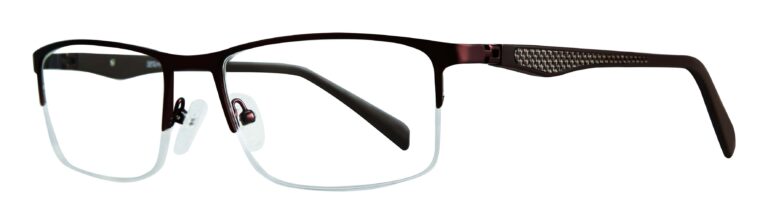Serafina Eyewear, Georgio Prescription Glasses, Brown frame. Angled left
