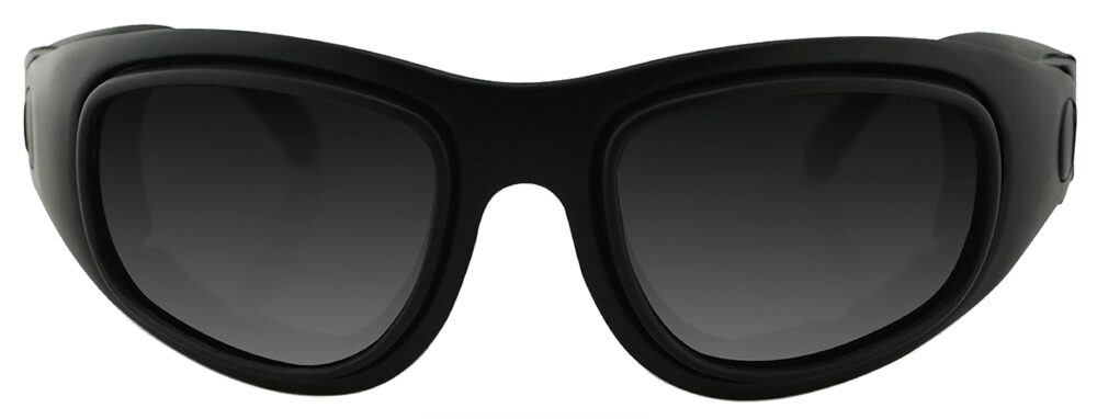 Bobster Sport & Street 2 Sunglasses, Matte black frame with smoke lens. Angled front