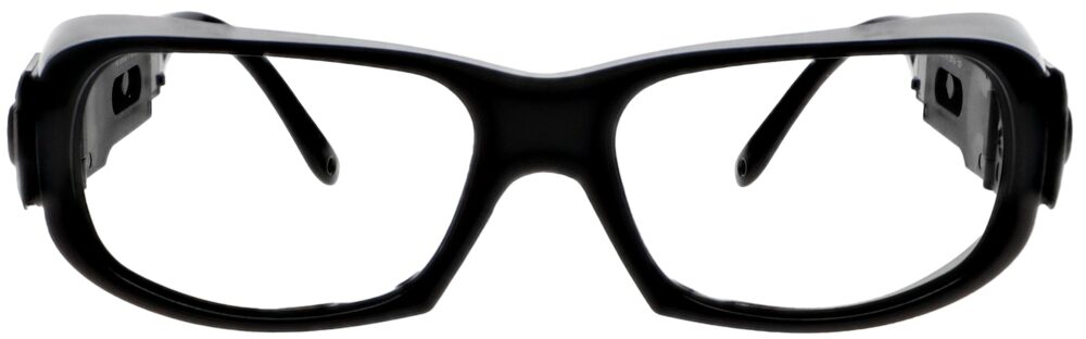 Prescription-Safety-Glasses-rx-300-Black-frame-angled-front