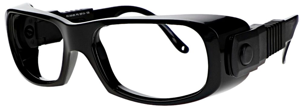 Prescription-Safety-Glasses-rx-300-Black-frame-angled-left