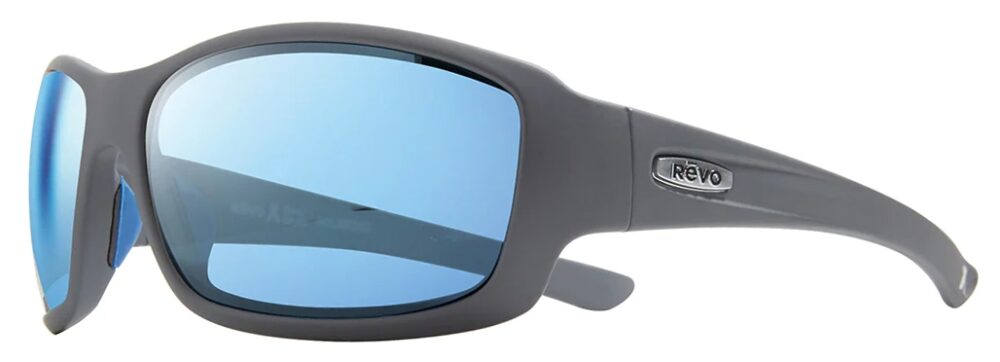 Revo-Maverick-Sunglasses-Matte-Graphite-Blue-Water-Angle-Left