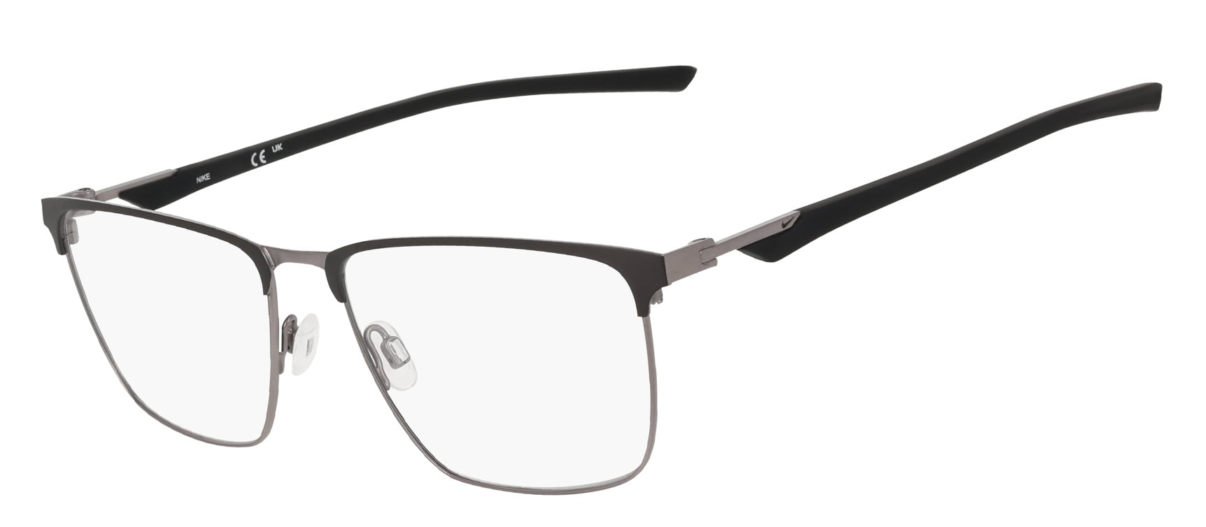 Nike 4321 Glasses, Matte Black/Satin Gunmetal. Angle-left.