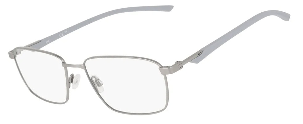 Nike 4322 Glasses, Satin Silver. Angle-left.